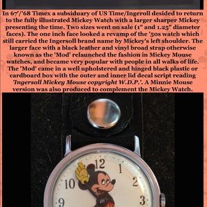 1967 Vintage Walt Disney Mickey MouseWatch